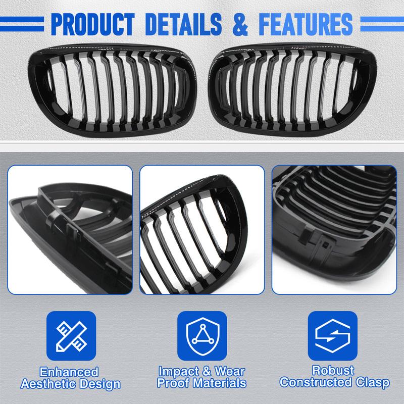Car Front Bumper Kidney Grille  Grill For BMW E46 2-Door Facelift 2003-2006 51137064317, 51137064318