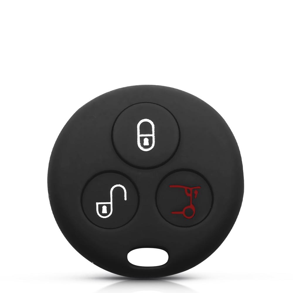 

KEYYOU для Mercedes Benz SMART Fortwo 450 Forfour Roadster защита тела премиум-класса силиконовый чехол для ключей от машины чёрный