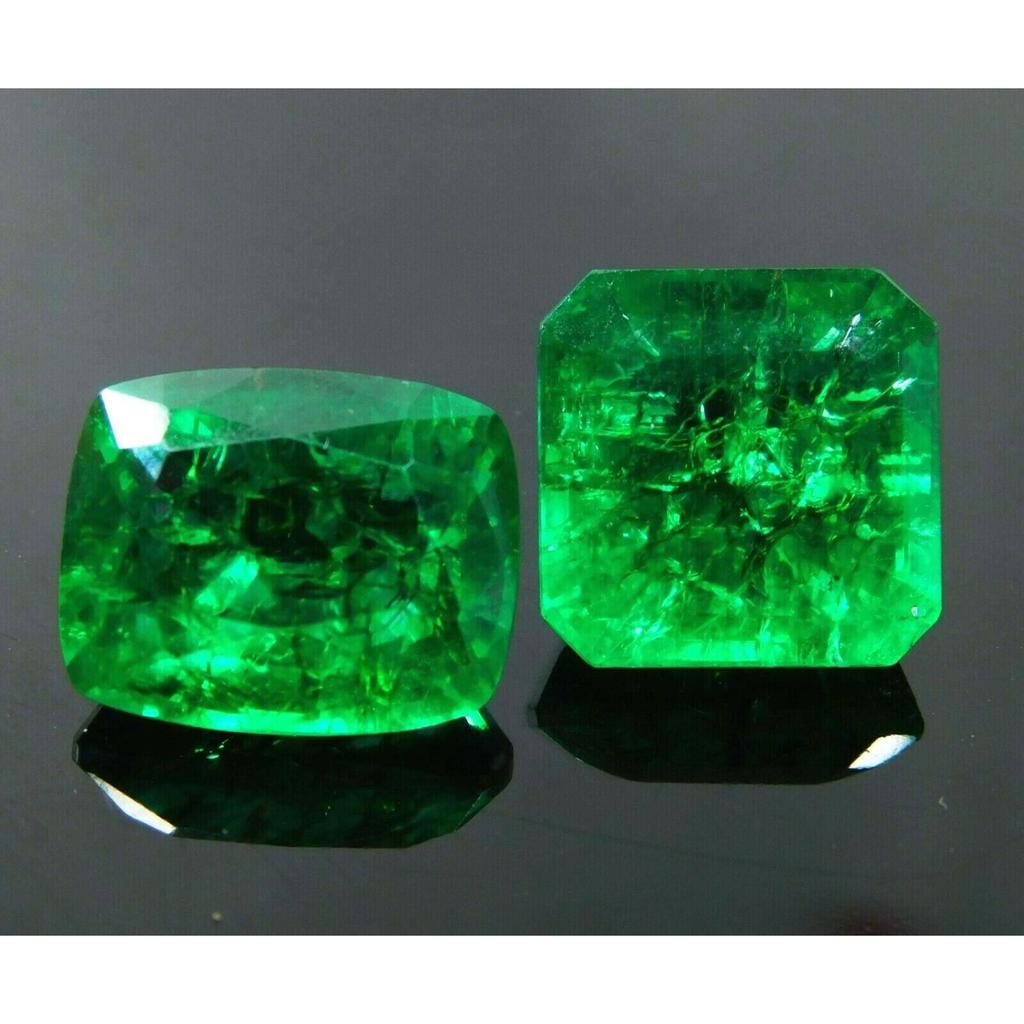Green Colombian Emerald Cut 16 ct Natural Untreated Loose Gemstone for Jewelry Making and Crafts