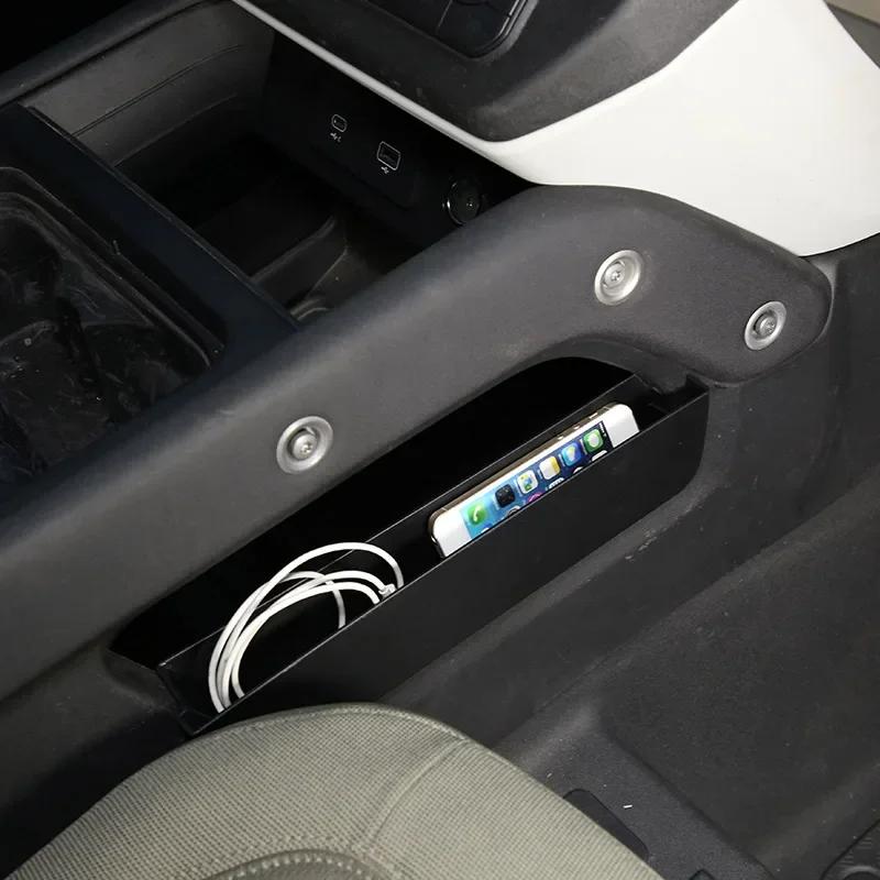 For Land Rover Defender 90 110 130 2020-24 Black Car Central Both Sides Storage Box Storage Box Mobile Phone Box Car Accessories
