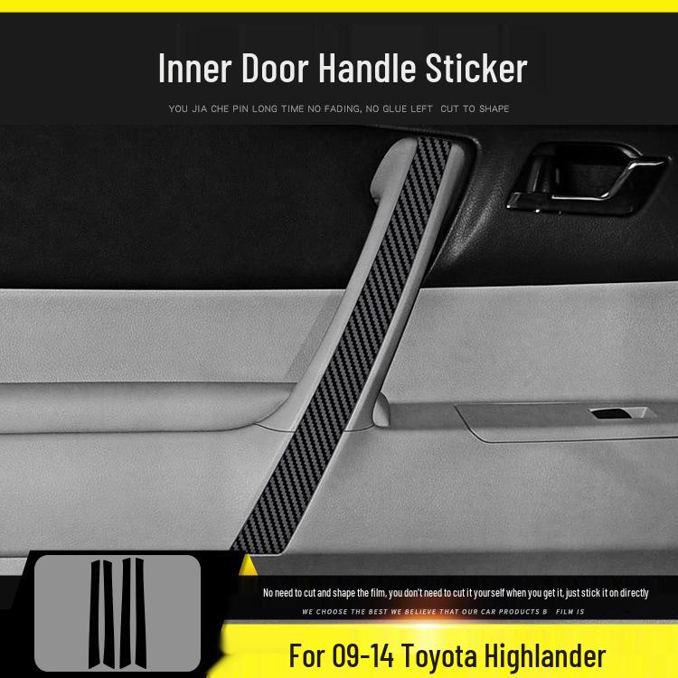 Carbon Fiber Anti-Kick Center Console Sticker for 09-21 Toyota Highlander Interior Decoration