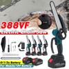 8Inches 388VF Brushless Mini Electric Chain Saw Variable Speed Rechargeable Woodworking Tools With 2Battery 3000W