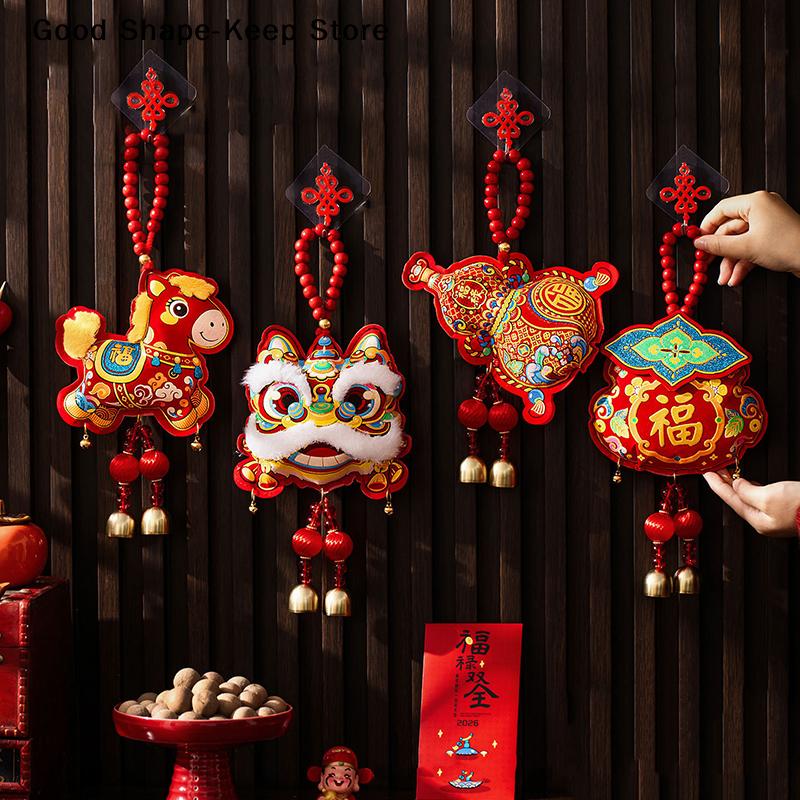 2026 Chiense New Year Decoration Spring Festival Supplies Horse Door Pendant Tet Decoration Hanging Ornament