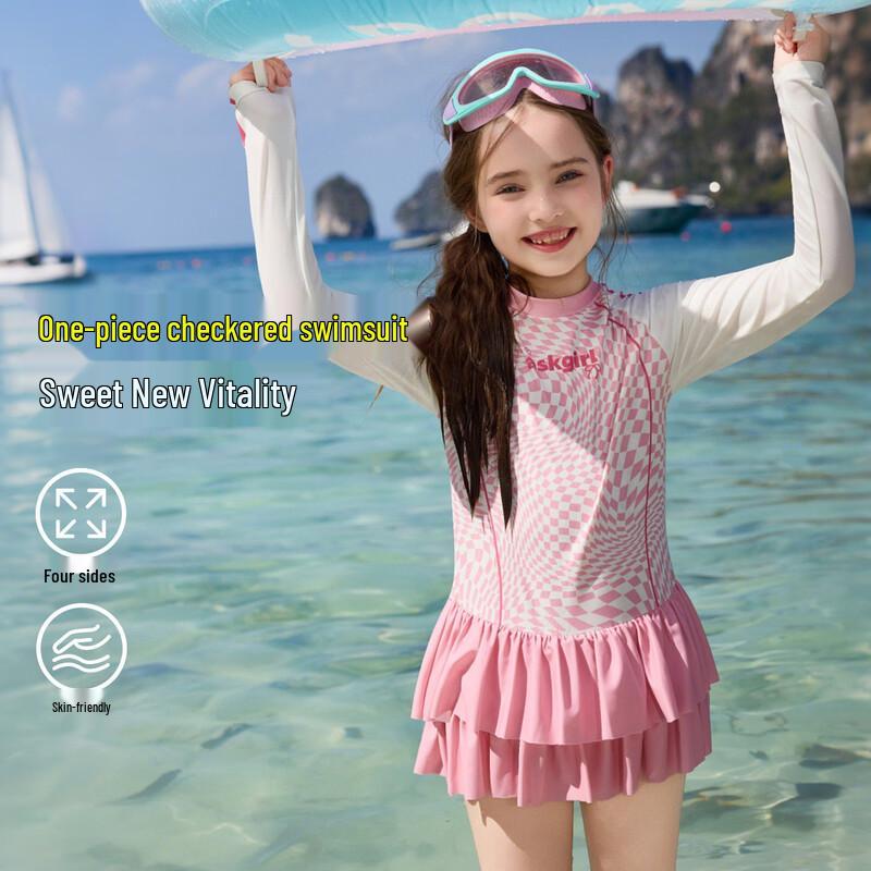 ASK JUNIOR Girls Sun Protection One-Piece Swimsuit 150