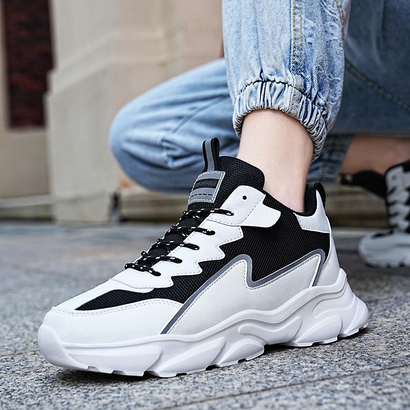 Fashion Men's Sports Shoes Outdoor Lace-Up Low-Top Reflective Material Running Shoes Suitable for Jogging Running Sports Shoes