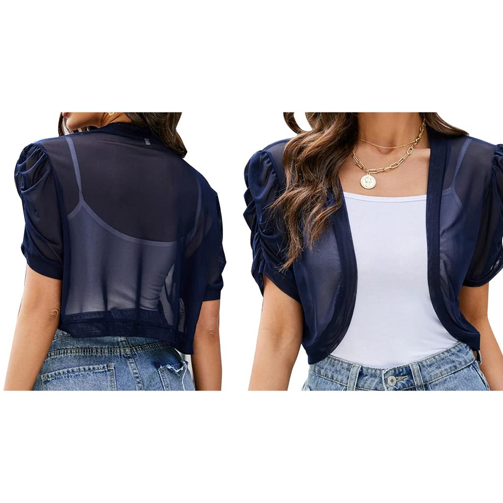 Bolero De Manga Larga Para Mujer – Frente Abierto, Tejido Suave, Corte Clásico, Para Diario O Fiesta