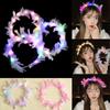 Led Feather Wreath Crown Light-Up Luminous Headdress For Women Girls Wedding Christmas Glow Party Decoration