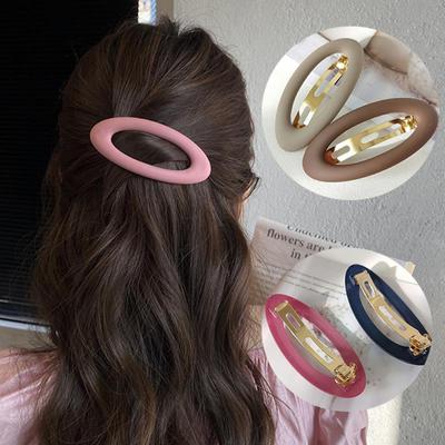 Einfarbige, mattierte Haarnadel im Federclip-Stil, einfache, geometrische, mattierte Haarnadel für Frauen und Mädchen, Make-up, Gesichtswasch-Haarspange