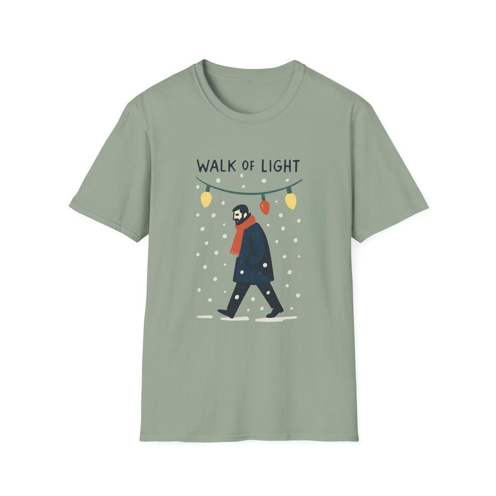 

Unisex Softstyle T-Shirt Father Snowy Street Christmas Lights Winter Emotional S