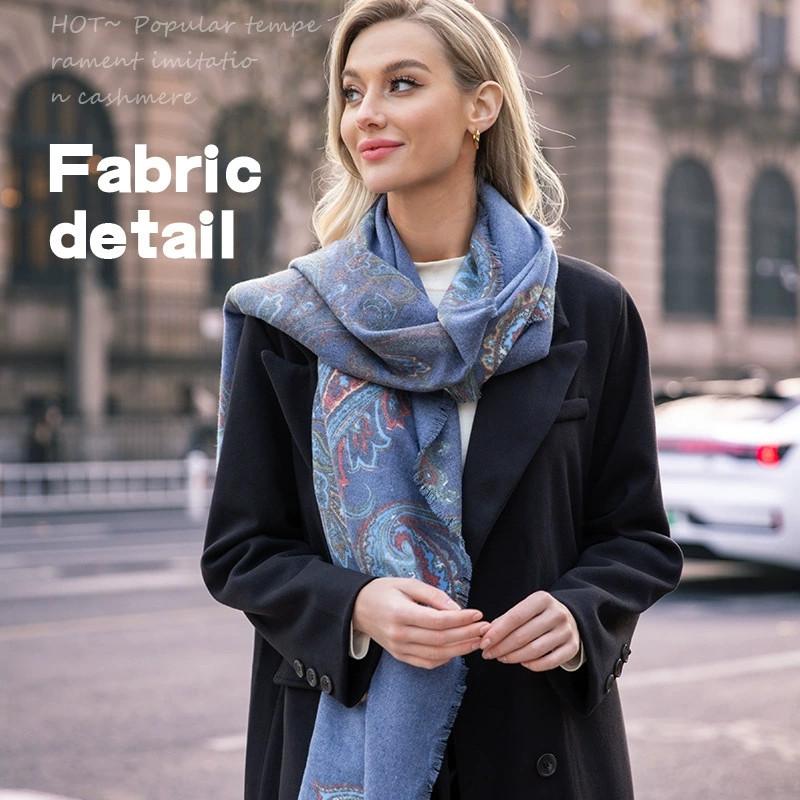 Women Winter Warm Cashew Printed Versatile Scarf For  Vintage Faux Cashmere Scarves And Shawls For Ladies