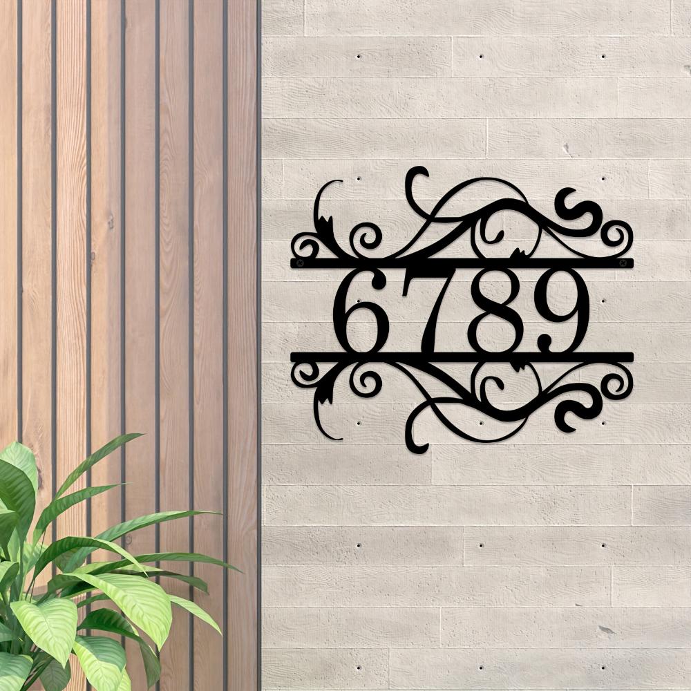 Metal Wall Sign Custom Address Plaque House Number Personalized Outdoor Decor Porch Garden Art
