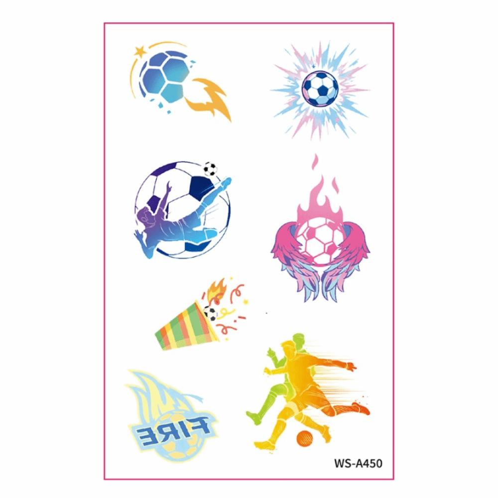 

Gradient Soccer Them Temporary Tattoos Watercolor Temporary Makeup Tattoos Celebrating Style 10