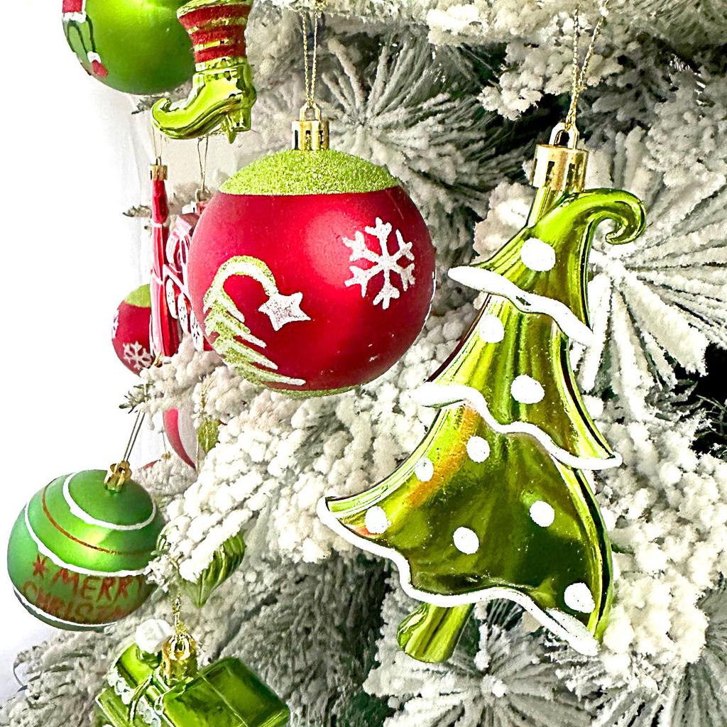 Grinch Elf Green Furry Monster Pine Cone Christmas Ornament
