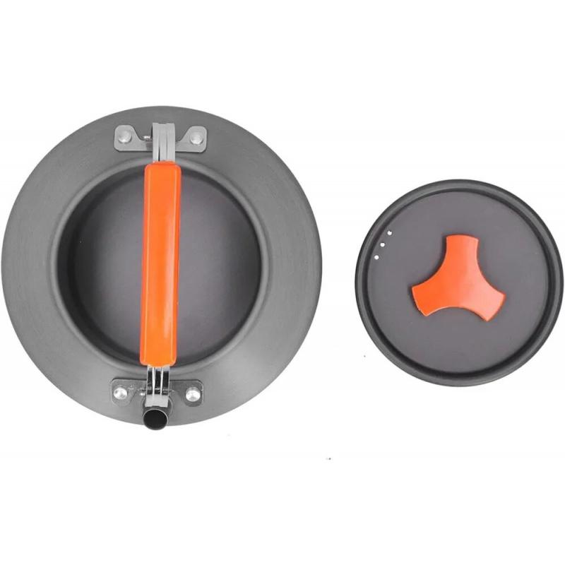 Portable Winter Outdoor Camping 1.1L Kettle, Multifunctional Stove Type Kettle, Lightweight Aluminum Alloy Wear-Resistant Kettle