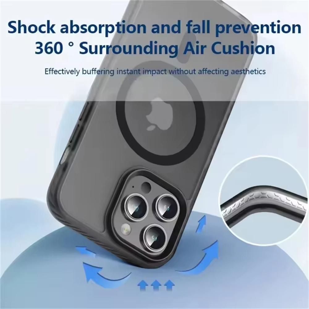 Translucent Matte Magnetic Phone Case For iPhone 17 Pro Max Air 14 15 Plus 11 12 13 16 Pro For Magsafe Anti-Fall Protector Cover