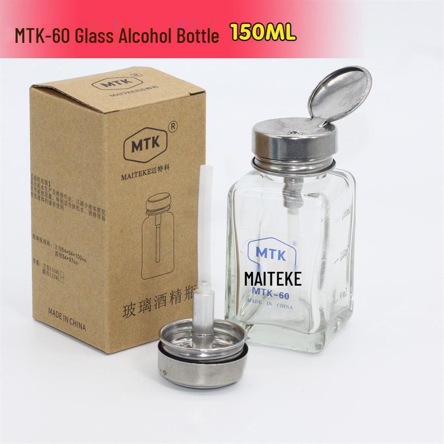 Transparent Thickened Press-Type Anti-Static Alcohol Bottle for Nail Art & Mobile Phone Repair.
