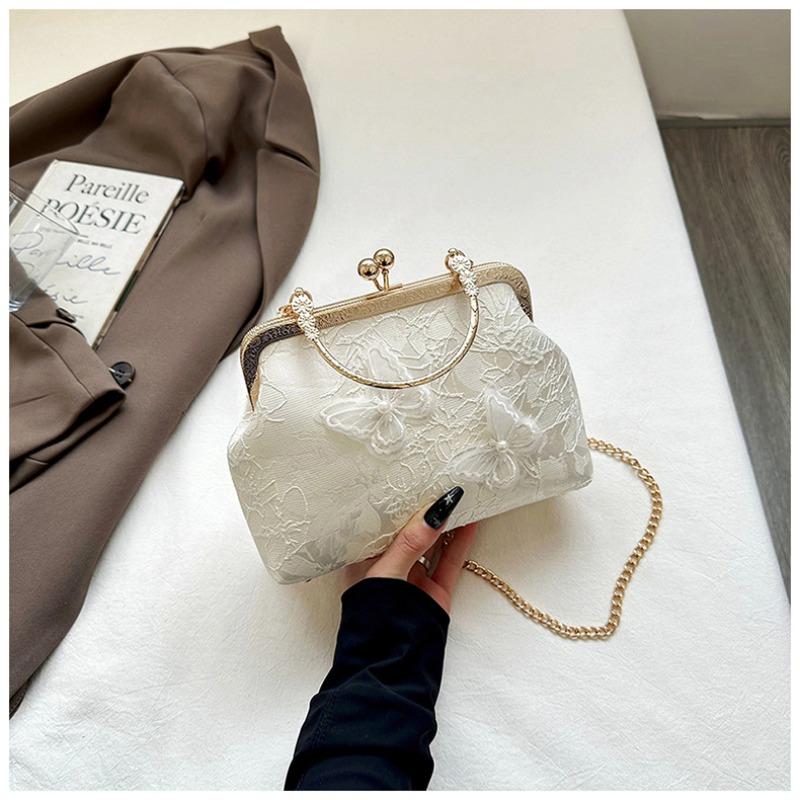 

Сумка-ракушка нишевый дизайн сумка на цепочке милая бабочка модная женская на плечо через плечо белый