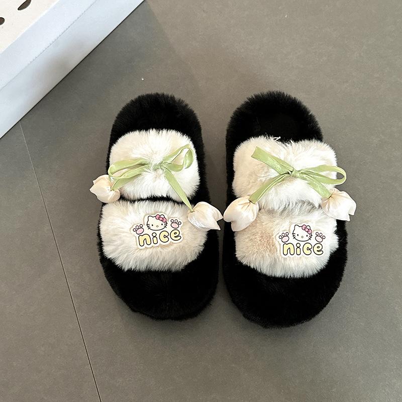 

Милые мультяшные тапочки-шлепанцы с тюльпаном, женская осенне-зимняя модная повседневная платформа, хлопковые тапочки, одинарная обувь 40 белый