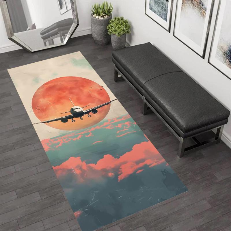 

Aviation Long Runner Rug Collection Non Slip Wear Resistant Soft Washable Hallway Kitchen Laundry Room Decor Rug 40X120CM