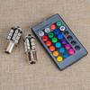 2 Stück 1156 BA15S P21W 382 27SMD 5050 RGB LED Rückfahrlicht Bremslicht Tagfahrlicht Rücklicht Lampen Birnen mit Fernbedienung DC 12V 5W Universal