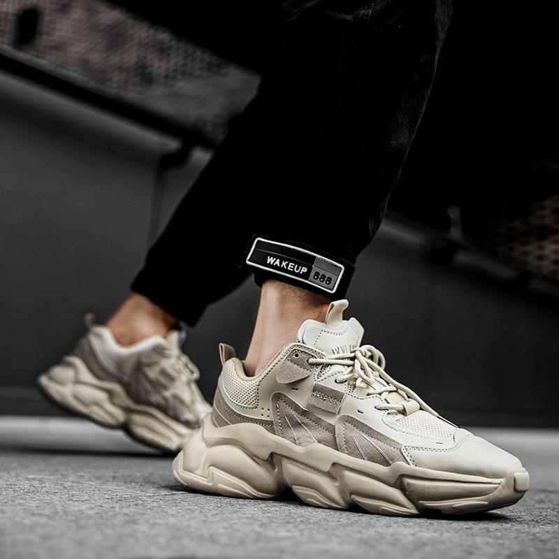 2024 Spring Autumn New Sports Thick Sole Dad Shoes Small White Shoes Mesh Breathable Youth Fashion Versatile Casual Men's Shoes