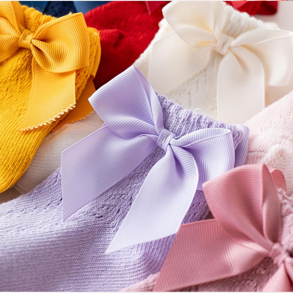 Sommer Mesh Neugeborenen Baby Mädchen Socken Mode Bogen Dünne Socken für Mädchen Infant Kleidung Zubehör Weiß Rot Farbe 0-5Year