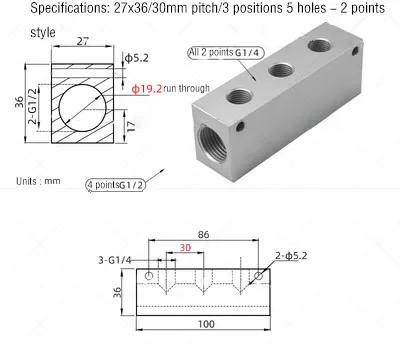 Luchtverdeler 1/2" 1/4" Pneumatische Snelkoppeling Slang Aluminium Blok Splitter 2 3 4 5 6 7 8 9 10 Weg