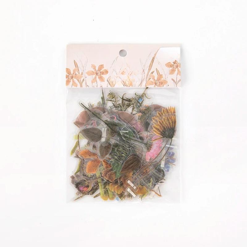 Flowers Sticker Pack 40pcs Fresh Flower Plant Transparent Waterproof Daisy Hand Account Decoration Scrapbooking Material