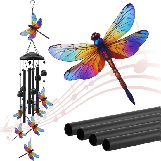 Metal Wind Chime for Outside Butterfly/Red Bird/Hummingbird Hanging Windchimes for Garden Patio Backyard Decor