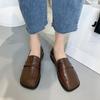 Spring New Style Vintage Flats Women's Shoes Single Strap British Style Leisure Shoes Toe Shape Other Rubber Upper Material