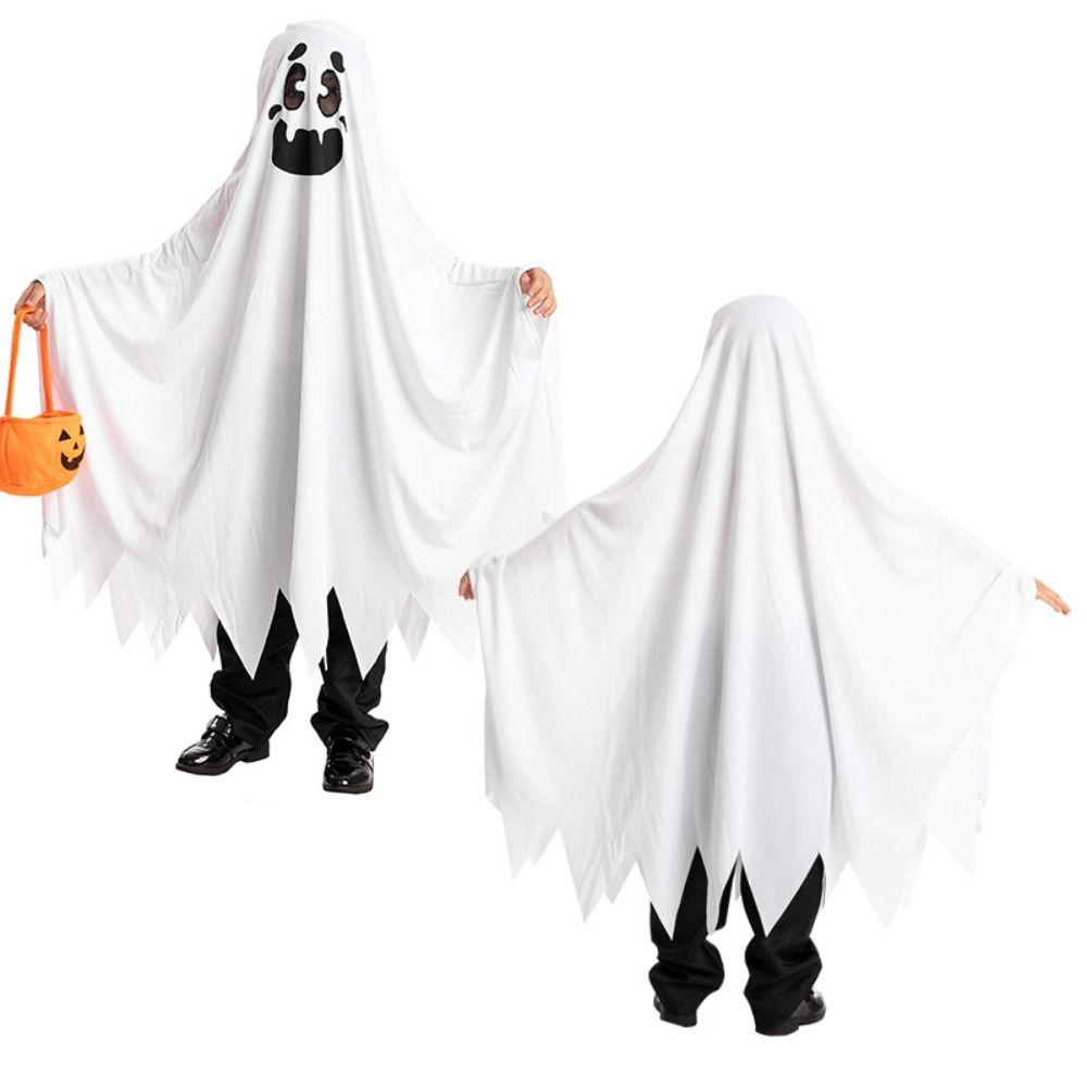 White Halloween Cloak Cape Child Adult Halloween Costumes Cute Ghost Costume Cape  All Saints' Day