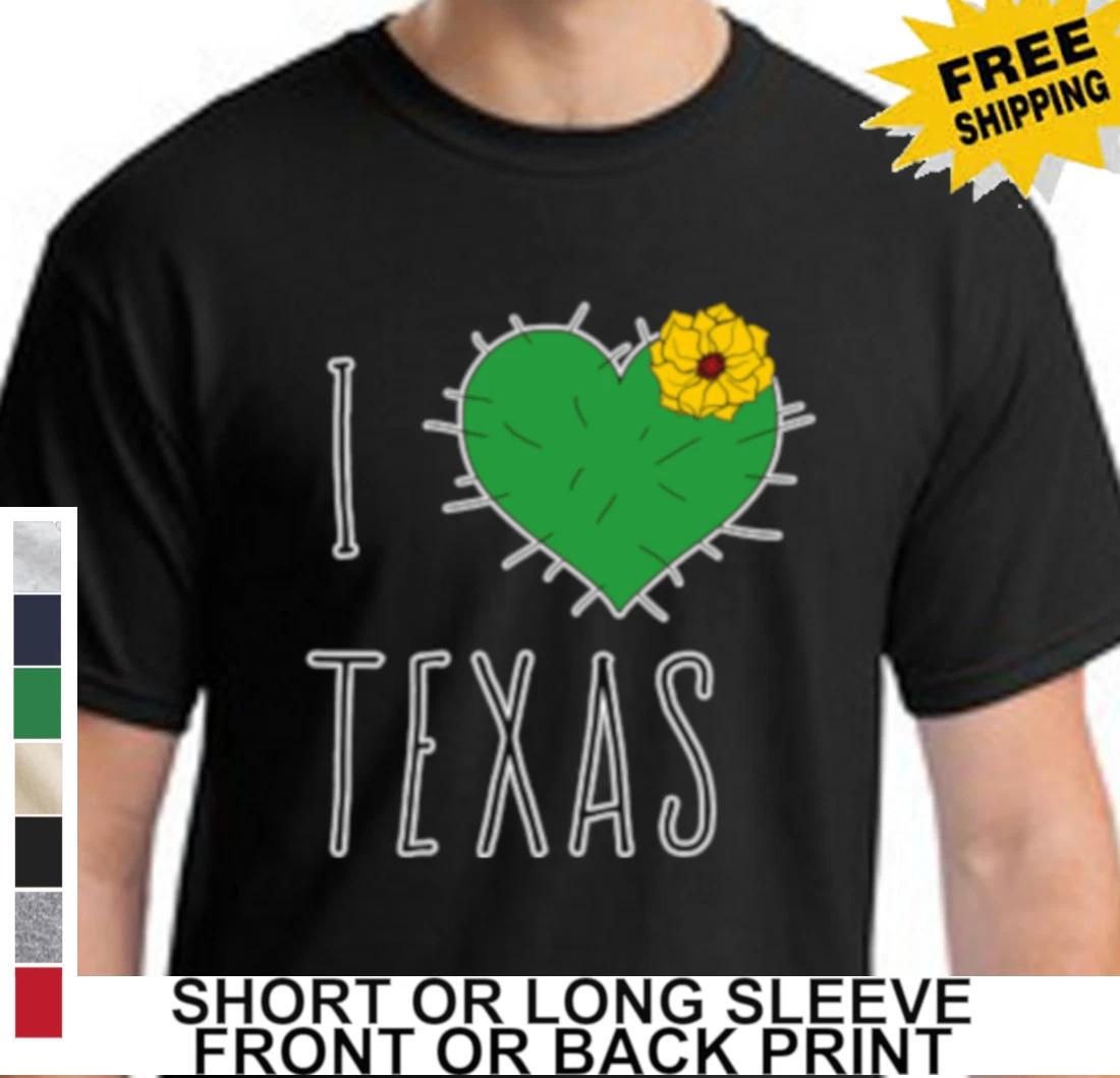 Patriotic Texas Pride I Heart Texas Flag Lone Star State Cactus Men s T-Shirt XXXXL