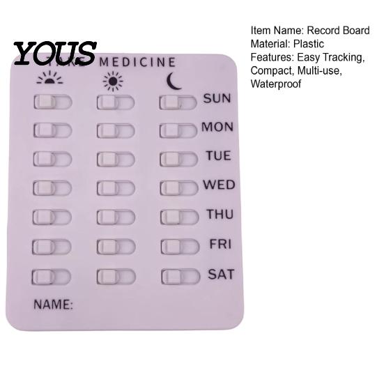 Refrigerator Medicine Tracker Feeding Reminder, Medication & Reading Board, Reusable Schedule Card with Green Family Organizer Slider