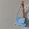 Korean Version of Autumn and Winter Niche Texture Blue Chain Flip Bag Canvas Bag Versatile Armpit Free Shipping Bag Women