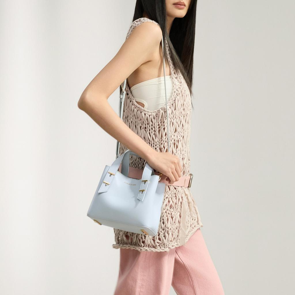Charles & Keith Summer High-Value Versatile Popular Style Simple Commuter Tote Bag Crossbody Bag PU Shoulder Bag Small Size Women bags CK2-30782725