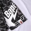 Men’s camouflage letter-print shark shorts, straight-leg fit, with woven trim