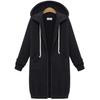 Plus Size Casual Tykk hette Dame Zip Up Lang genser