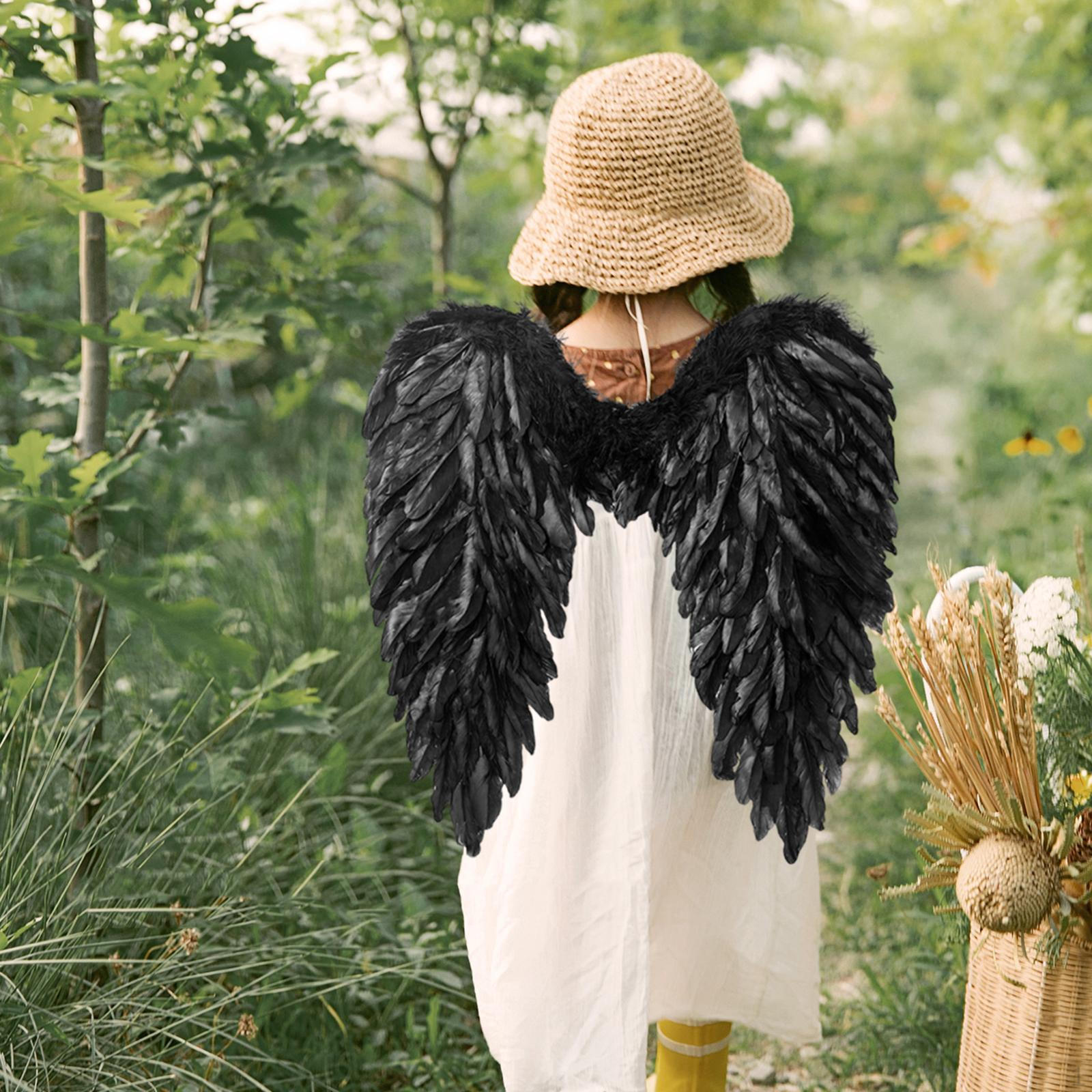 

Ангел Дорослі Діти Реквізит Комфортний косплей Милий подарунок Декор Декоративне крило чорний