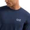 Emporio Armani EA7 SS24 Logo Letter Print Slim Fit Long Sleeve T-Shirt Men Tops Navy-Blue 8NPT28-PJVQZ-0562
