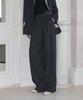 Kiyamo Side Flap Wide Slacks_Charcoal