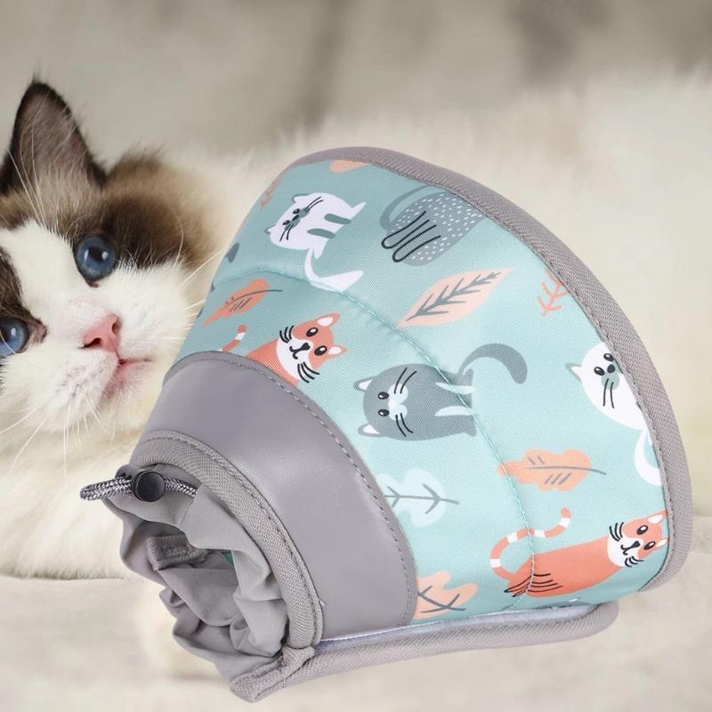 Halskrause für Haustiere Bequeme Leichte Halskrause Schützende Verstellbare Halskrause für Hunde und Katzen, Weich und Durchlässig