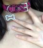 Handmade Red Plaid Rhinestone Bone Choker, Shibuya Hot Girl Neck Collar