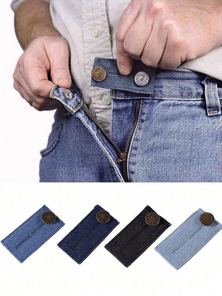 Erweiterung für Hosen, Taillenverlängerer für Jeans, Hosenhaken mit langer Schnalle, Elastischer Taillenknopf zur Anpassung, Gürtelerweiterungsschnalle