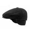 Middle-Aged Elderly People Forward Cap Men's Autumn Winter Ear Protection Warm Cap British Peaked Cap Beret Hat