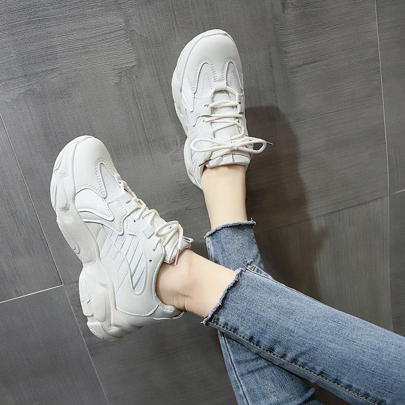 

Платформа Dad Shoes Жіночі весняно-осінь Show Feet Little Wild New Extra Height, чорні повсякденні кросівки 40