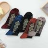 5 Pairs of Four Season Thin Cotton Bottom High Tube Crystal Glass Fiber Adult Women's Socks