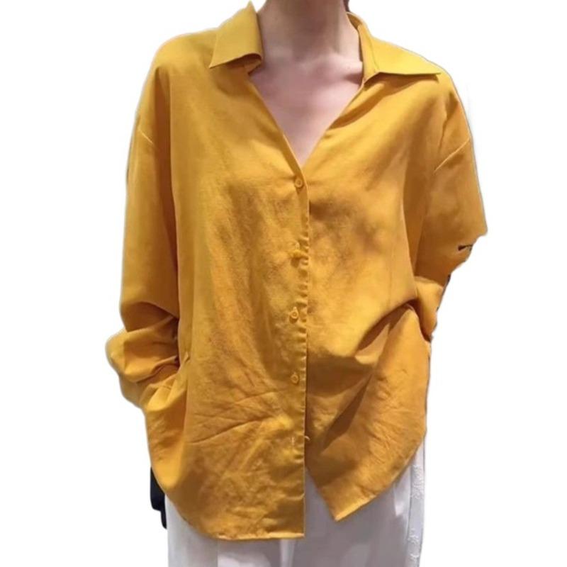 Back Hollow Women's Shirt Flip Collar Drawstring Design Button Up Blouse French Style Fashion Ladies Long Sleeved Top