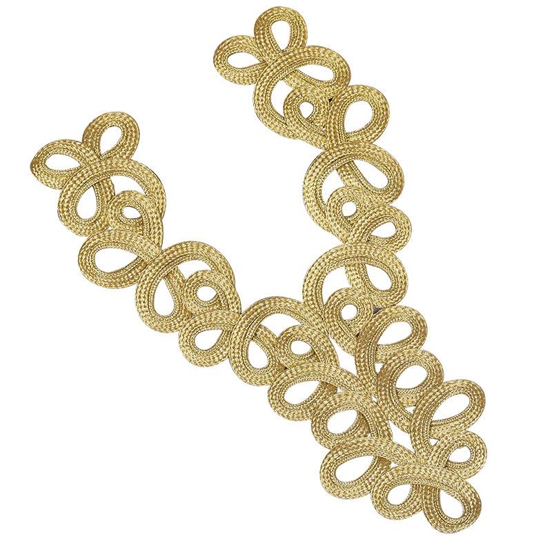 1pcs Chinese Knot Buttons Gold Wire Trapezoidal Buttons for Dresses Dance Clothes Decorative Buckles 16.5CM*17CM