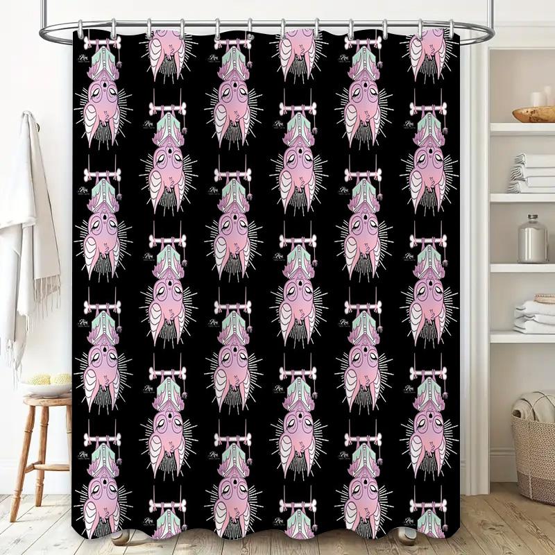 Unique Gothic Horror Shower Curtain Spooky Skull Halloween Decor Bathroom Set Creepy Psycho Killer Art Dark Aesthetic Room Divid
