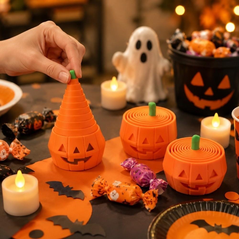 Halloween Theme Retractable Pumpkin Fidget Toy Funny 3D Printed Pumpkin Toy  Kids Gift
